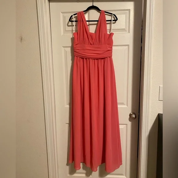 punch pink bridesmaid dresses Vintage Dusty Pink Mismatched Tea Midi Length Bridesmaid Dresses Fall